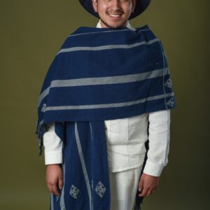 PONCHO CHIAPANECO AZUL OSCURO